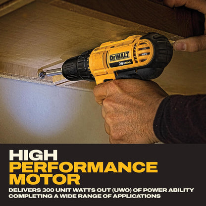 DEWALT Juego de Taladro Atornillador Inalámbrico de 20V Max, 2 Velo...
