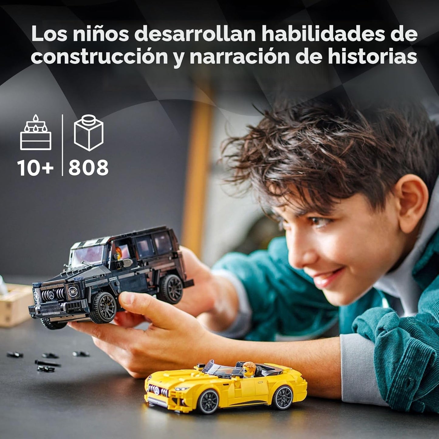 LEGO Speed Champions Mercedes-AMG G 63 y Mercedes-AMG SL 63 Juguetes de Construcción - Coches de Juguete de Juego de Simulación para Niños y Niñas, Edades 10+ Años - Regalos para Navidad - 76924