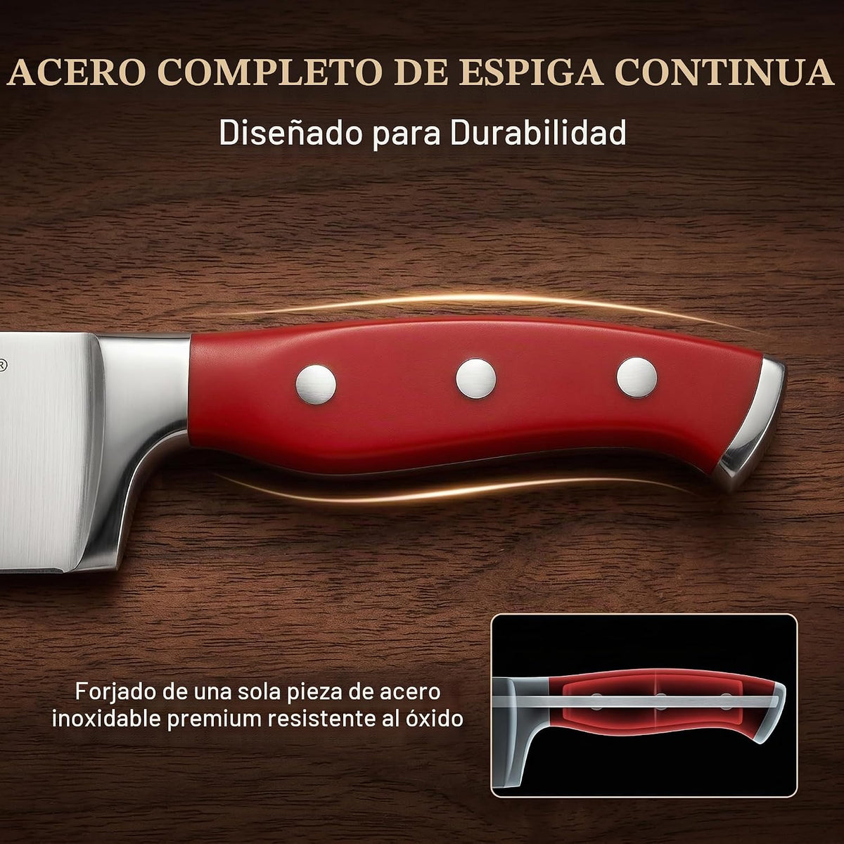 McCook® Juego de cuchillos de cocina de acero inoxidable con bloque...