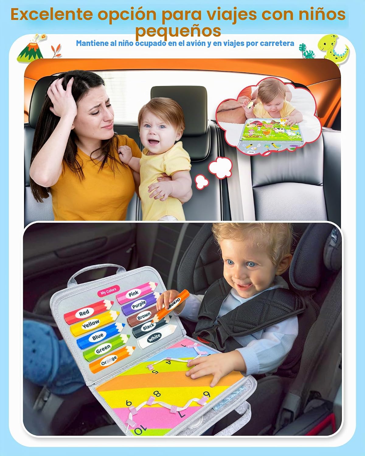 Gojmzo Busy Board - Juguetes Montessori para niños pequeños y niñas...