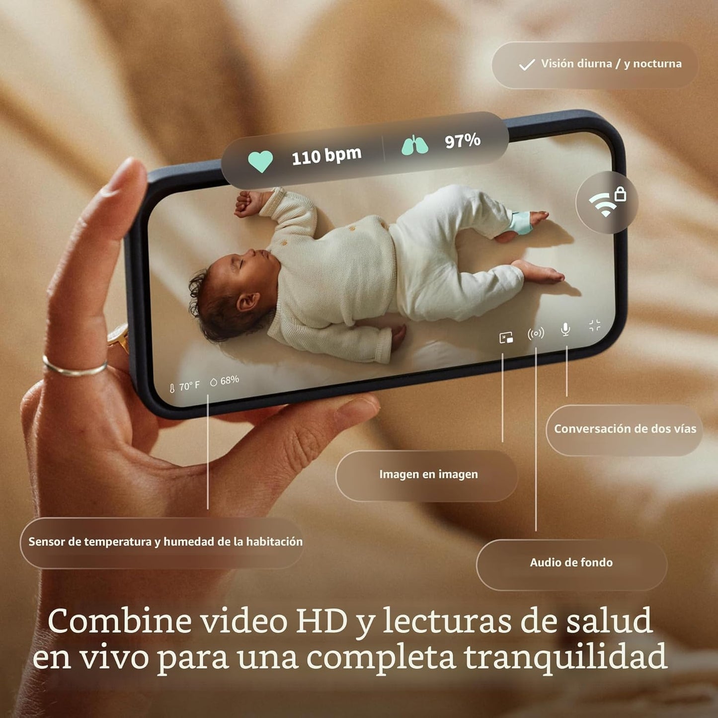 Paquete todo en uno de monitor inteligente para bebés Owlet Dream D...