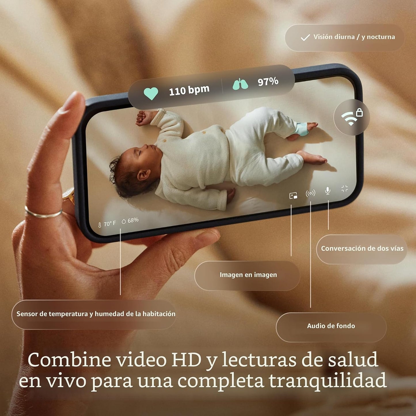 Paquete todo en uno de monitor inteligente para bebés Owlet Dream D...