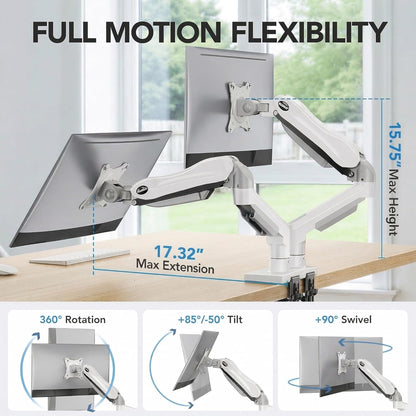 HUANUO Soporte para Monitor Dual - Soporte de Escritorio para Monit...