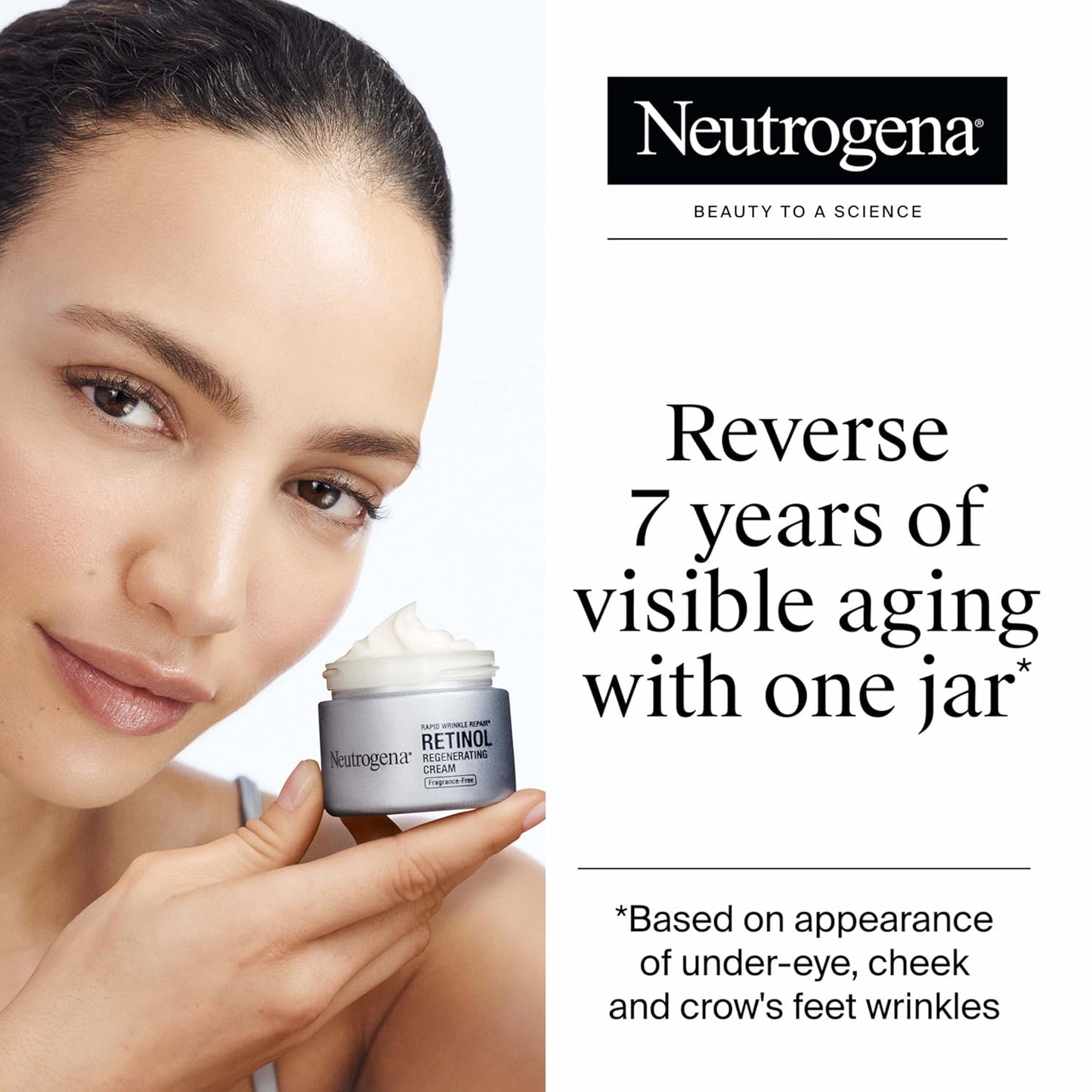 Neutrogena - Crema facial regeneradora de retinol y ácido hialurónico para reparación rápida de arrugas y crema hidratante para el cuello antiarrugas, con ácido hialurónico y retinol, 1.7 onzas