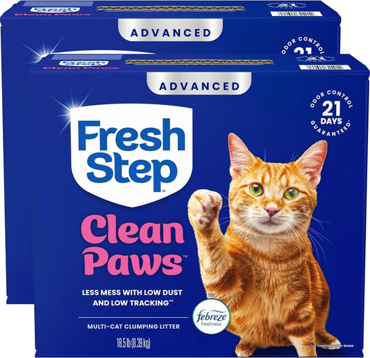 Fresh Step Clean Paws Arena para gatos con frescura Febreze, Arena...