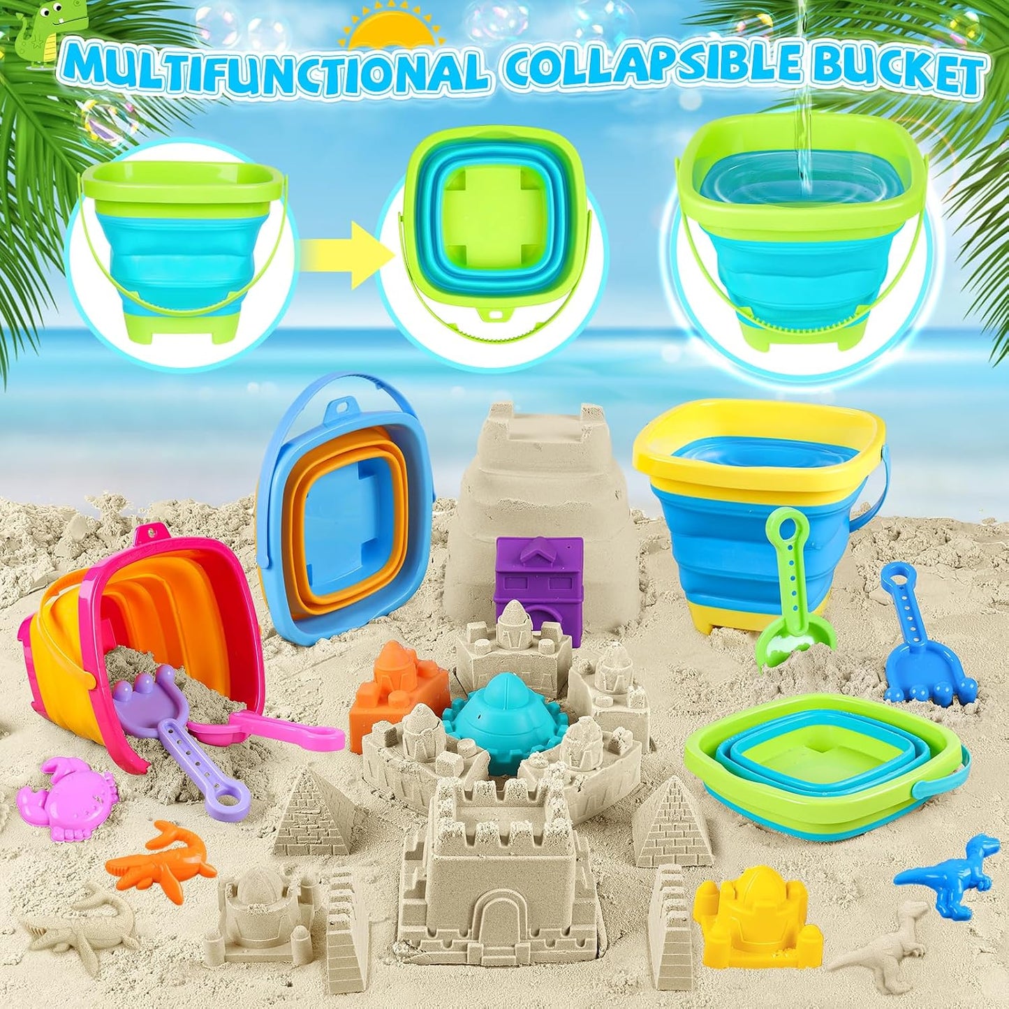 FHOZGECY Juguetes de playa, juguetes de arena para niños y niñas co...