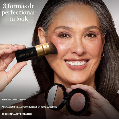 LAURA GELLER NEW YORK - Brocha retráctil color negro con mango de a...