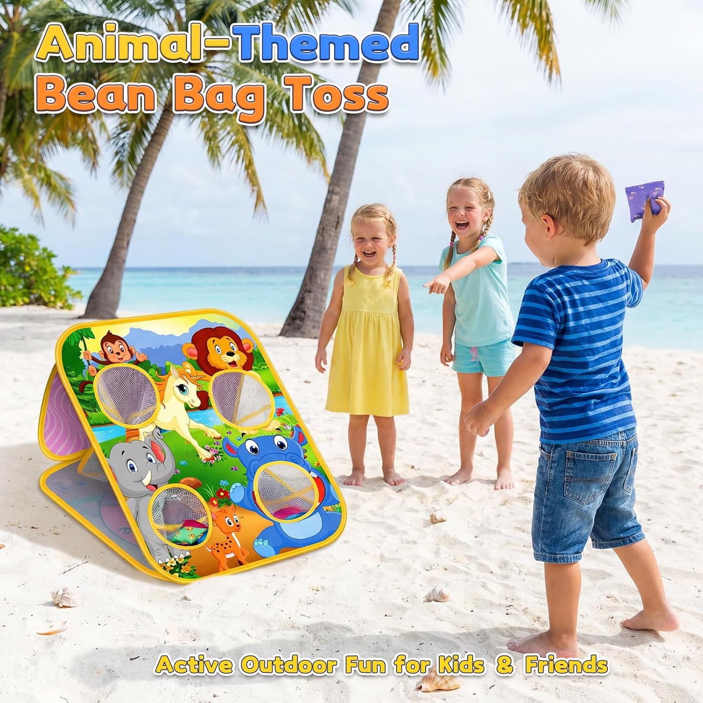 Bean Bag Toss Game for Kids - Cornhole Board Outdoor Toys for Toddl...