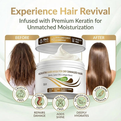 VITAMINS hair cosmetics Mascarilla capilar de queratina, tratamient...