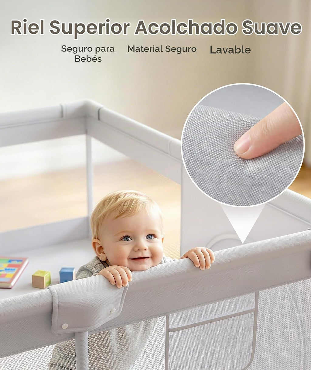 Fodoss Corralito para bebés, 47 × 47 pulgadas para bebés y niños pe...