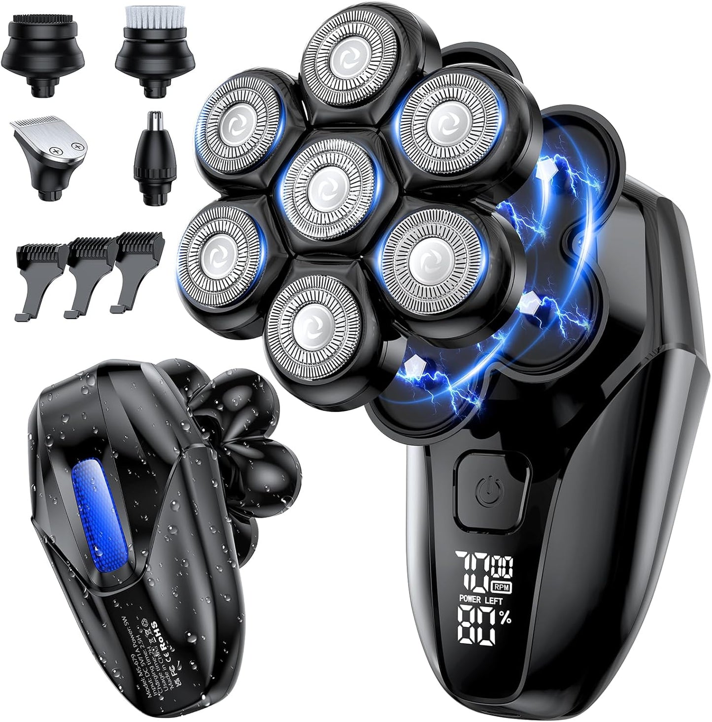 Vylto Afeitadoras de cabeza para hombres calvos, kit de aseo eléctr...