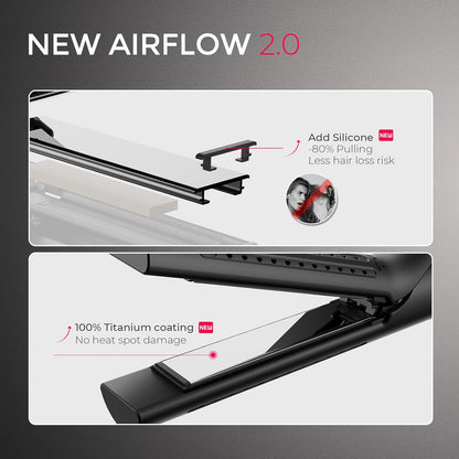 TYMO Airflow 2.0 - Plancha rizadora de pelo 2 en 1, rizador de pelo...