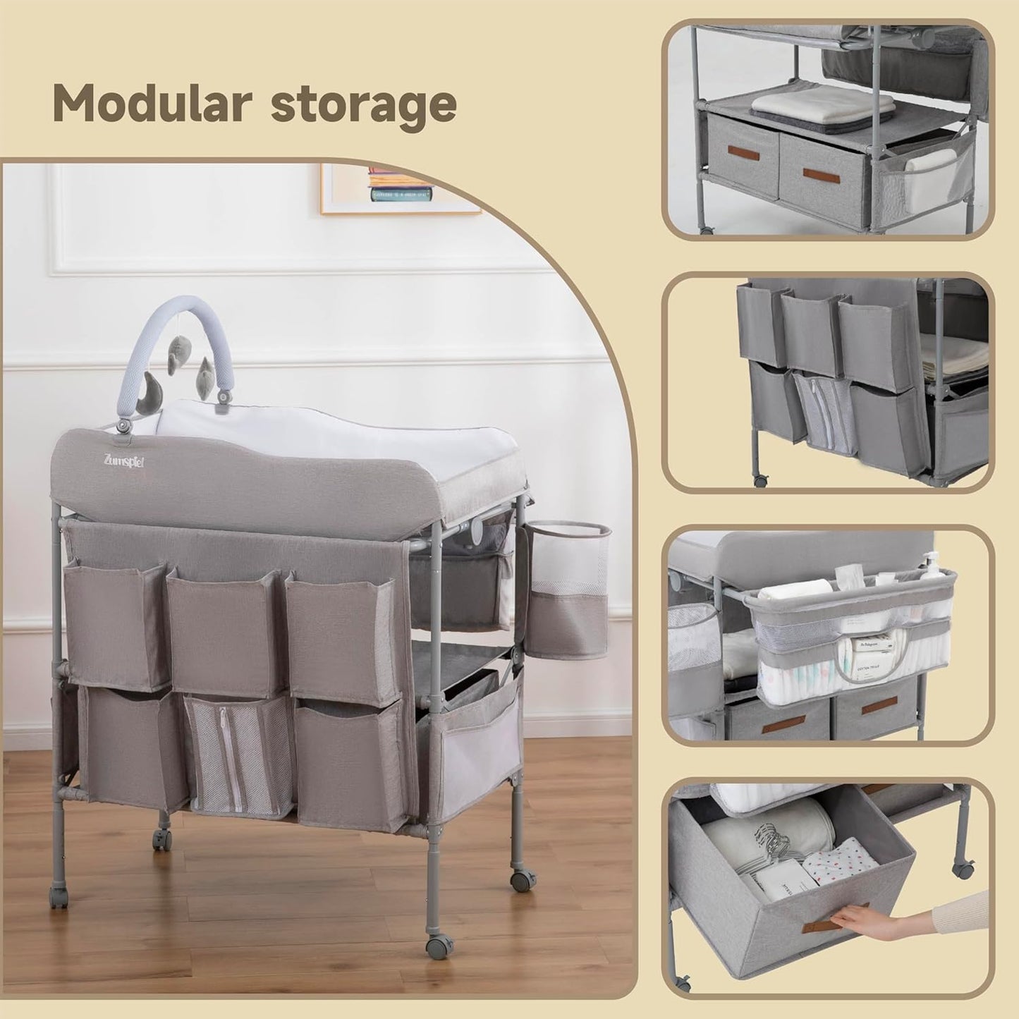 Cambiador de bebé, versátil mesa cambiadora plegable portátil, esta...