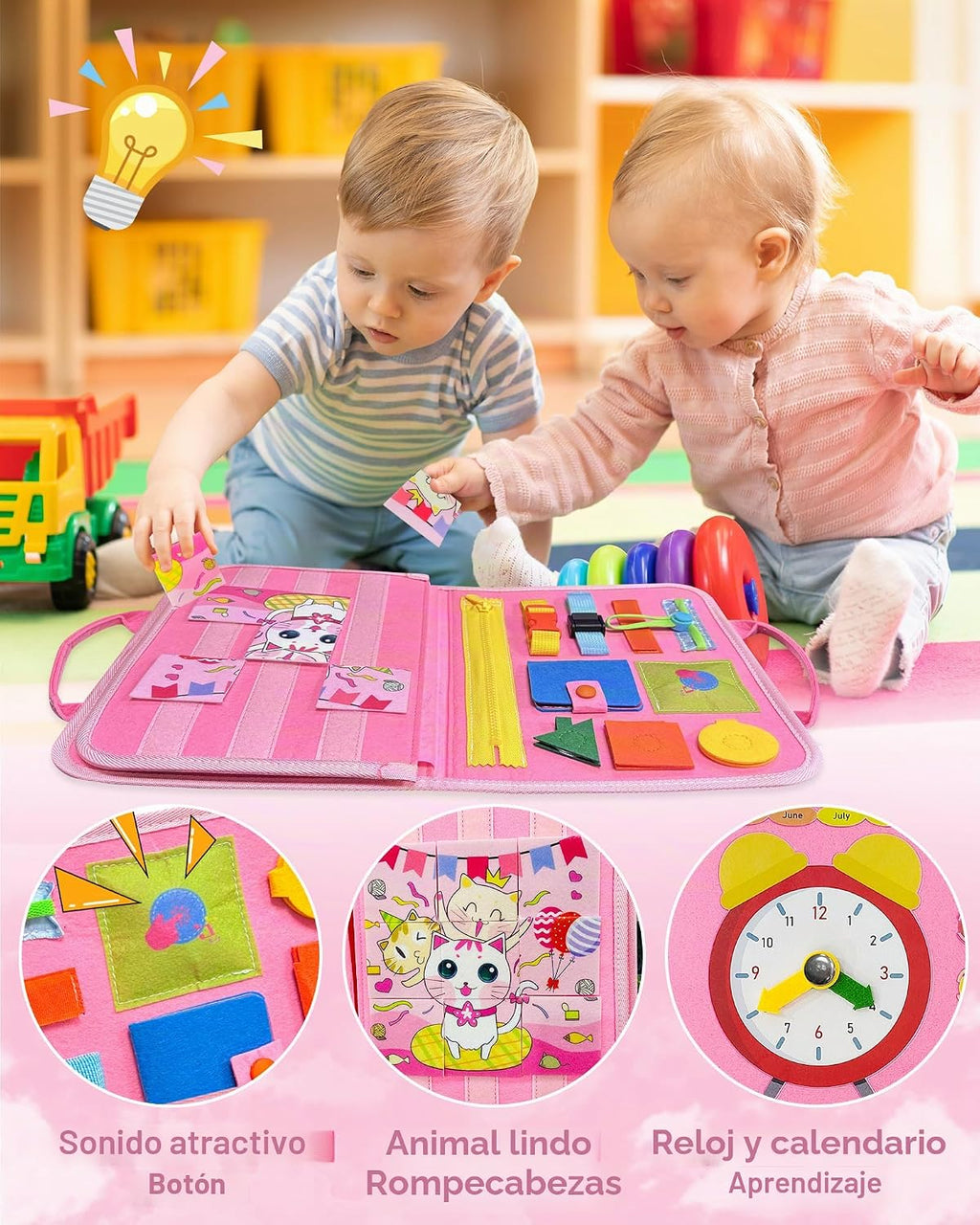 Exorany Busy Board - Juguetes Montessori para niñas y niños pequeño...