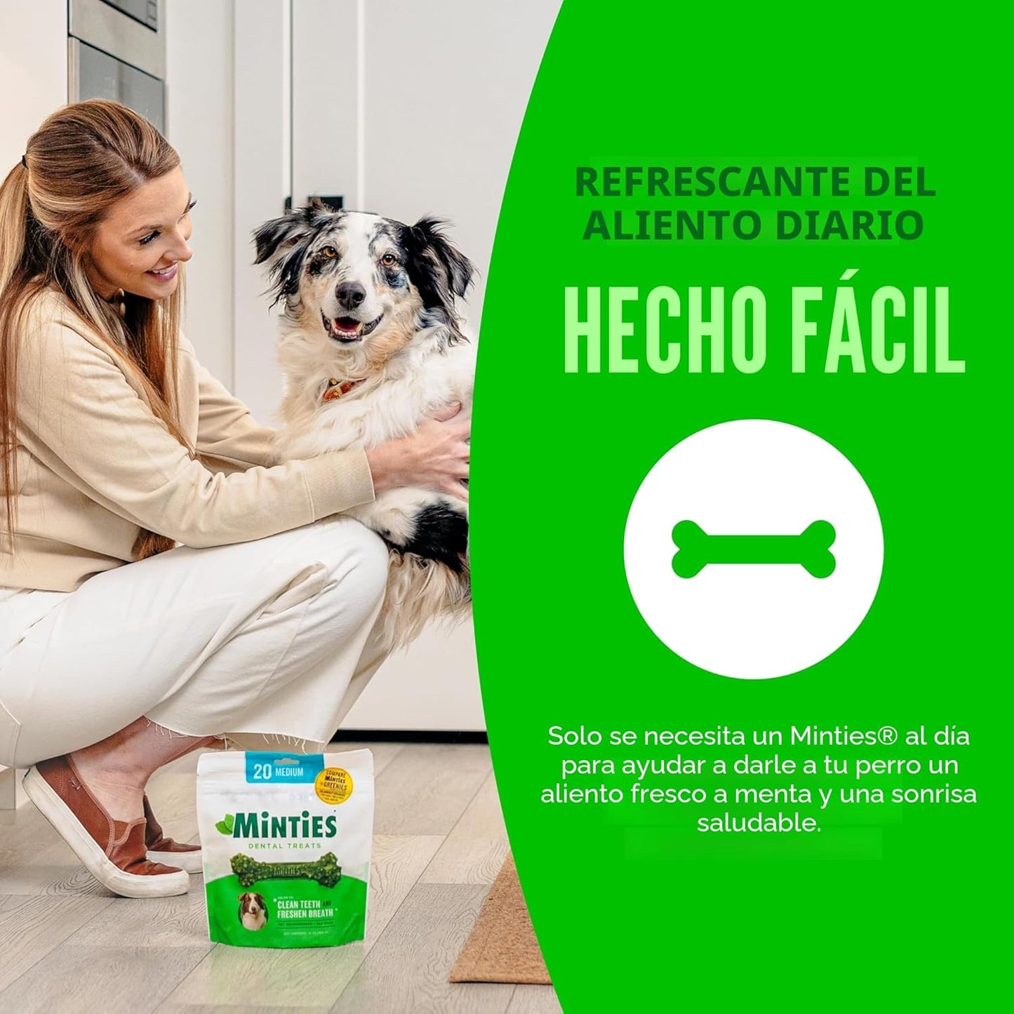 Minties - Masticables dentales para perros medianos, recomendados p...