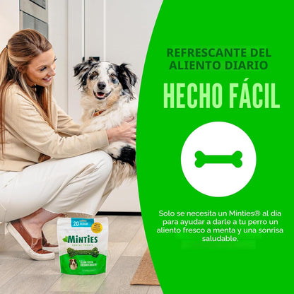 Minties - Masticables dentales para perros medianos, recomendados p...