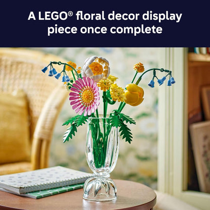 LEGO Botanicals - Juguete de construcción de ramo pequeño soleado – Arreglo floral de bricolaje para niñas y niños, a partir de 9 años, regalo para cumpleaños, dormitorio, escritorio, decoración del