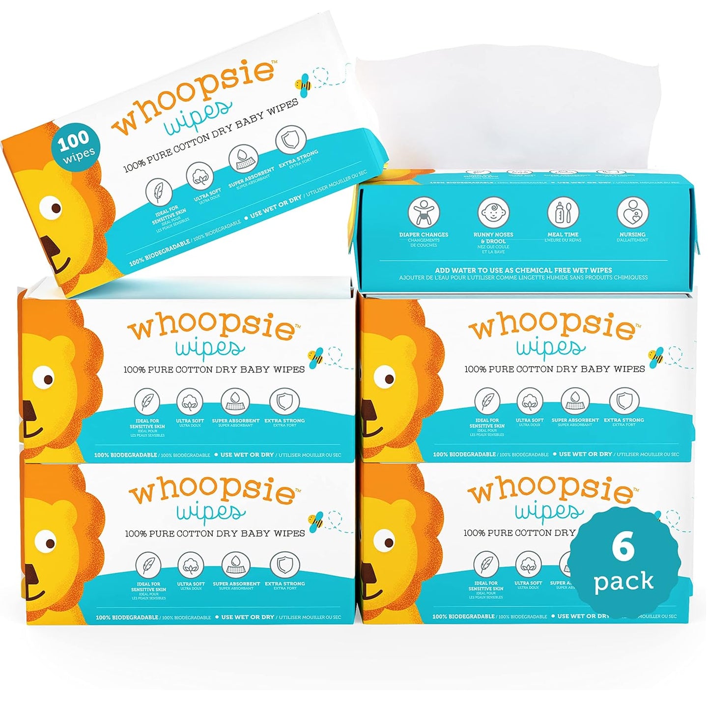 Whoopsie Wipes \u2013 Las toallitas secas originales de algodón 100...