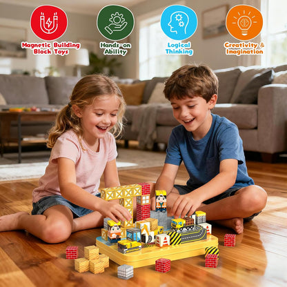 Axirata Juego de 60 mini bloques magnéticos de viaje para niños, mi...