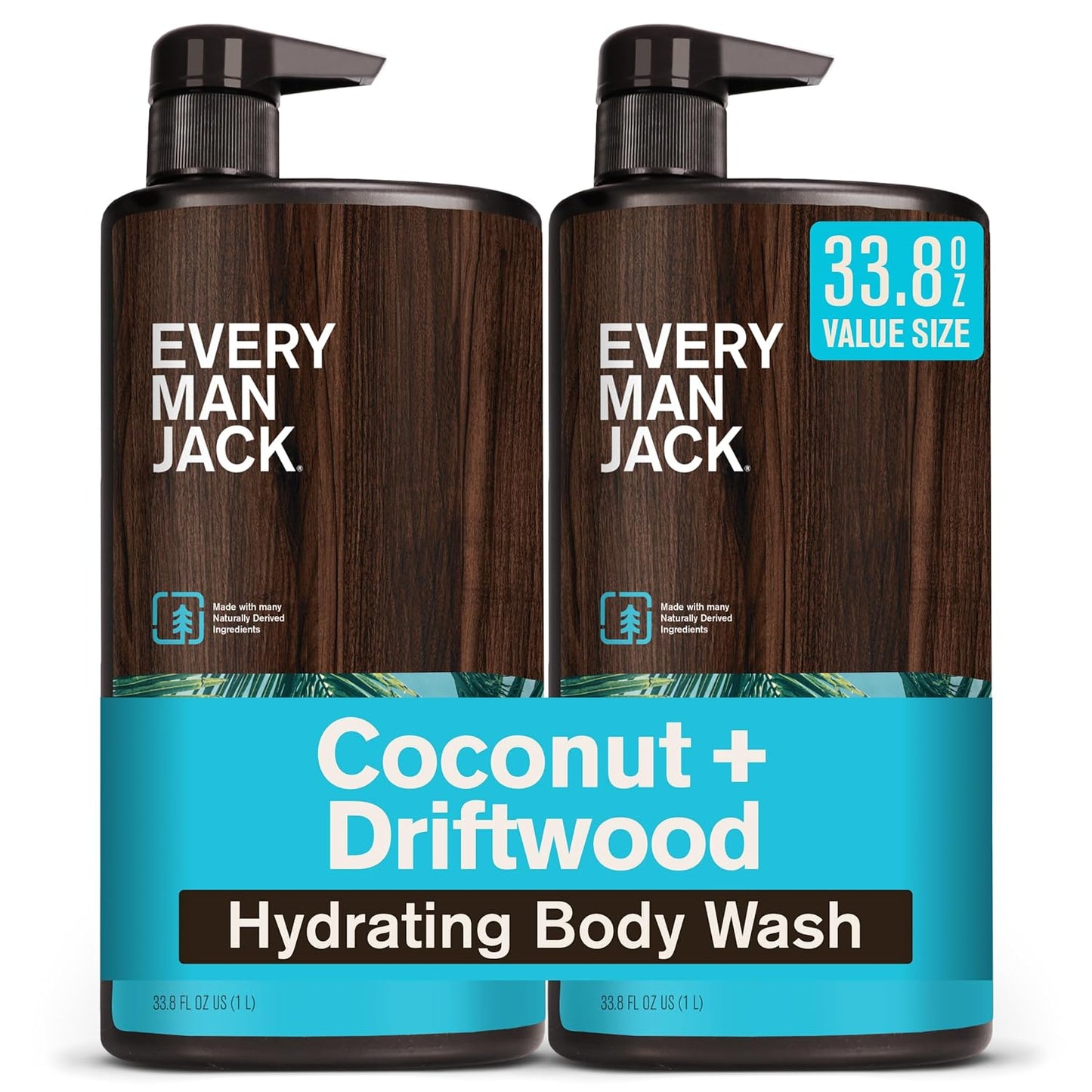 Every Man Jack Coconut + Driftwood Gel de baño para hombre para tod...