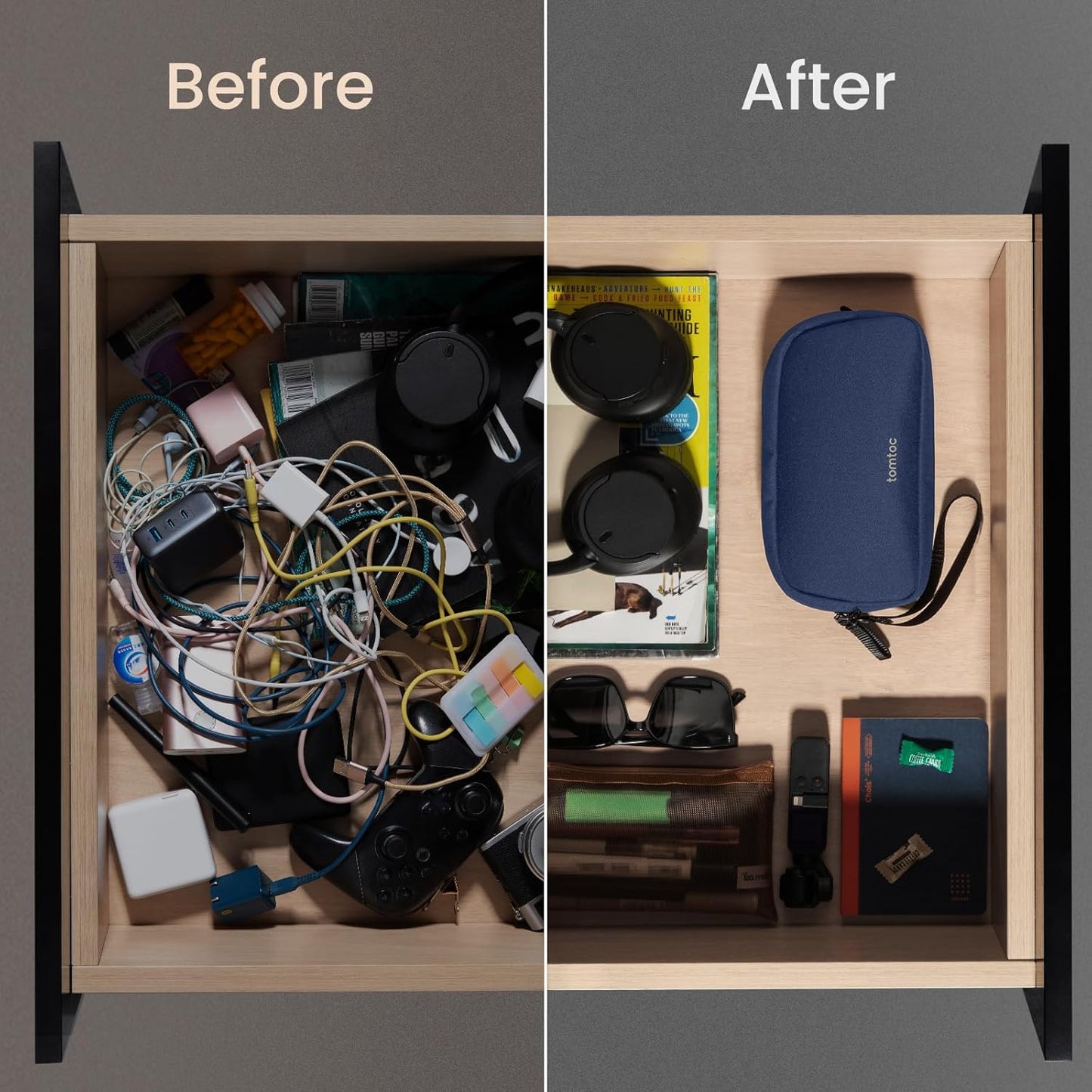tomtoc Estuche organizador de accesorios de viaje para electrónicos...