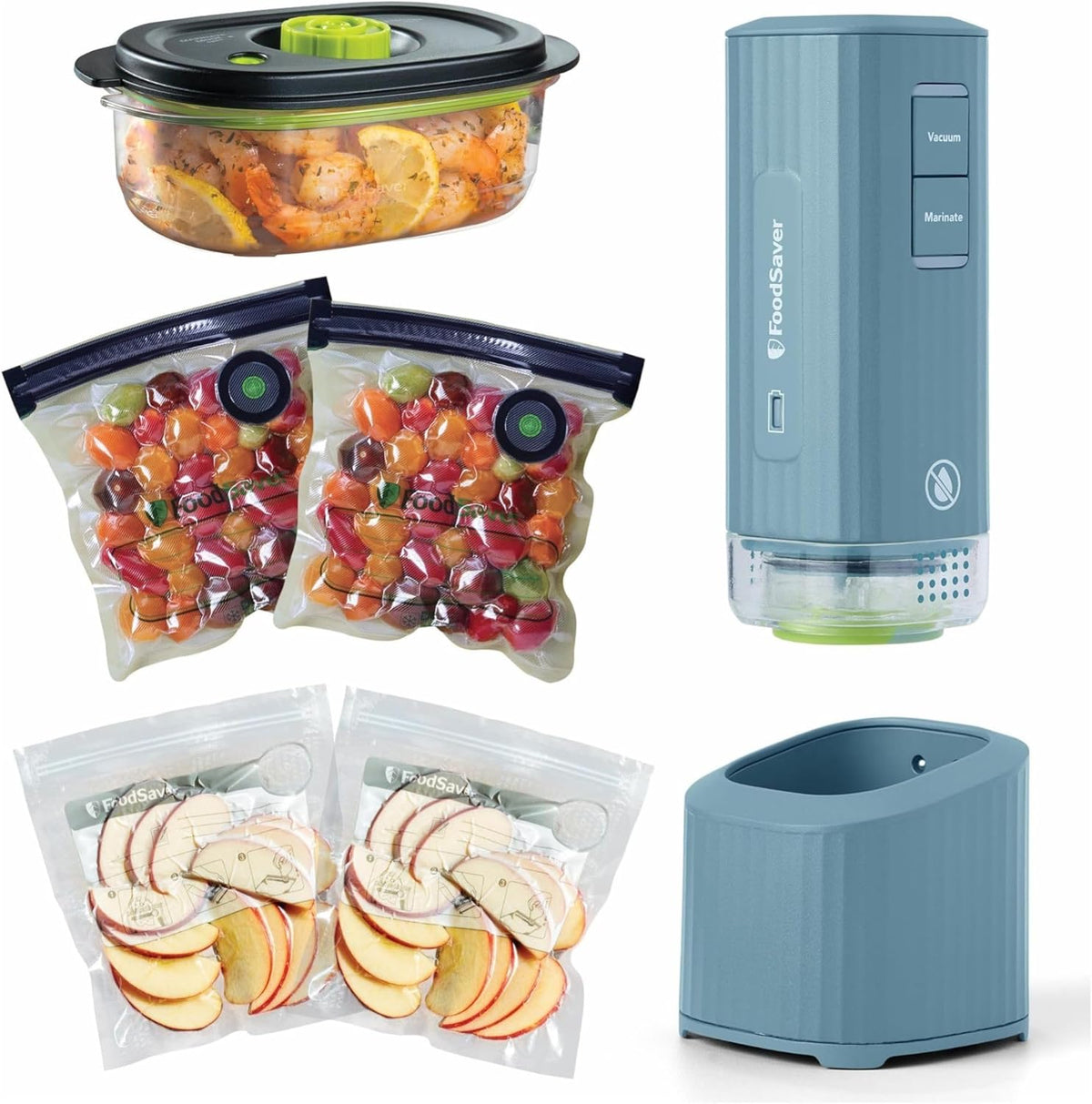 FoodSaver Mini selladora al vacío portátil con configuración de mar...