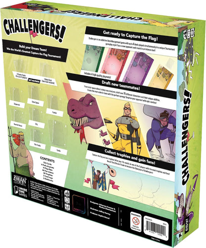 Juego de cartas Asmodee Challengers - ¡Reúne el equipo de tus sueños y captura la bandera! Juego de estrategia de gestión de mazos, divertido juego familiar para niños y adultos, a partir de 10 años