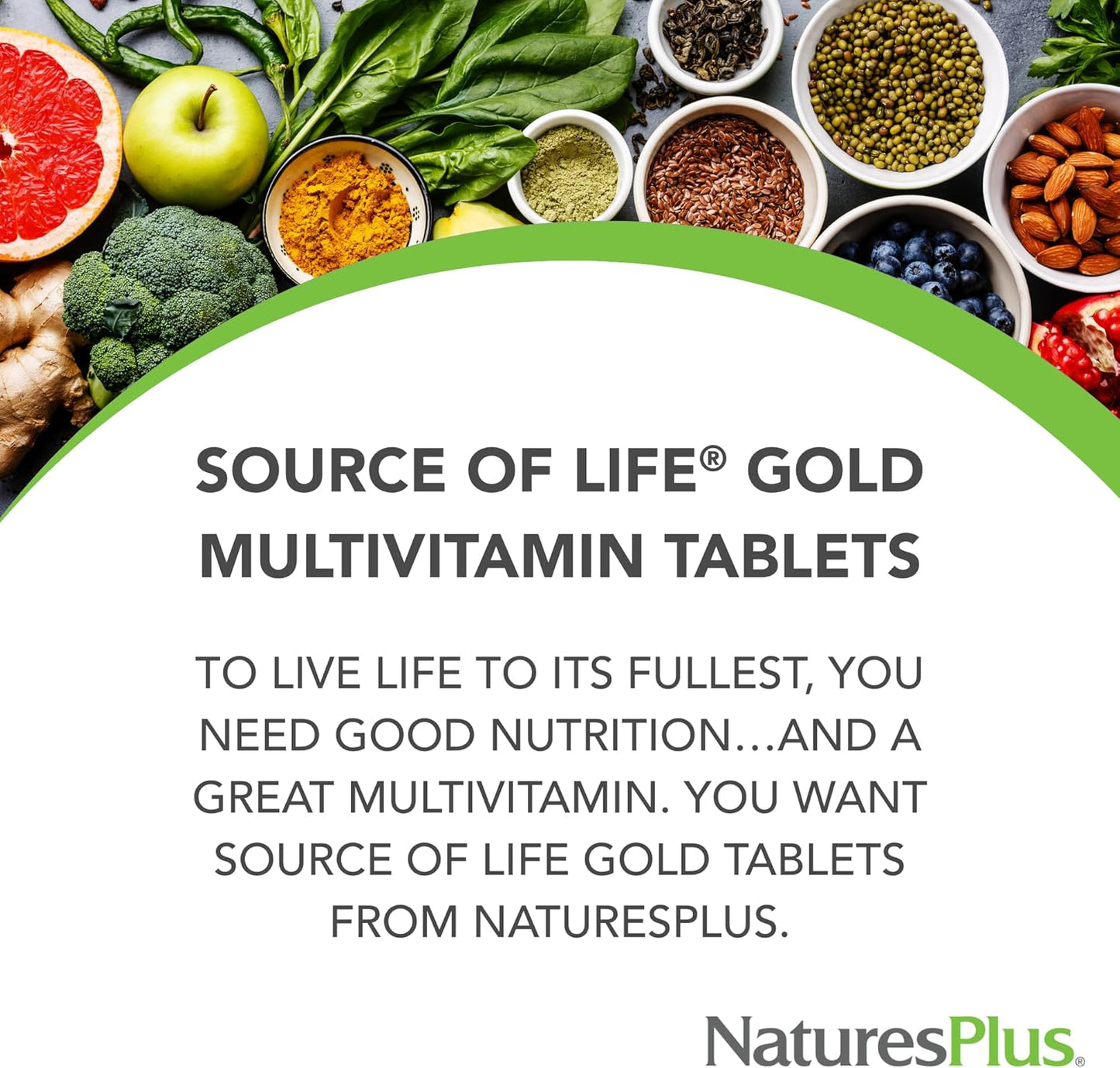 NaturesPlus Source of Life Gold Multivitamínico - 180 tabletas - Ap...