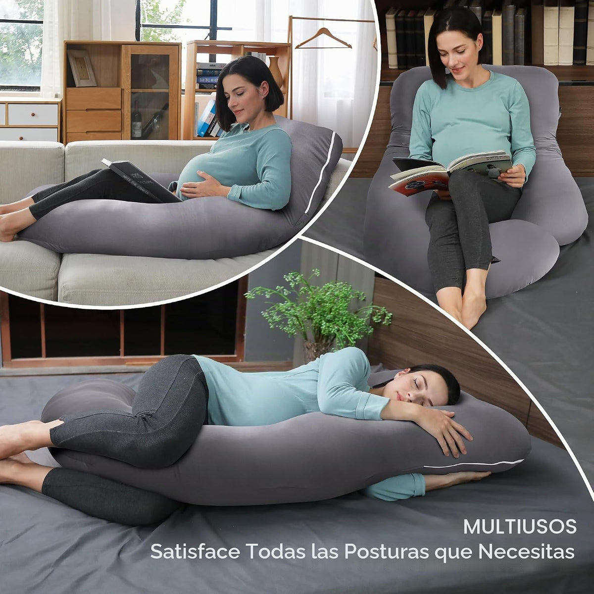 MOON PARK-Almohadas de embarazo y maternidad de cuerpo completo par...