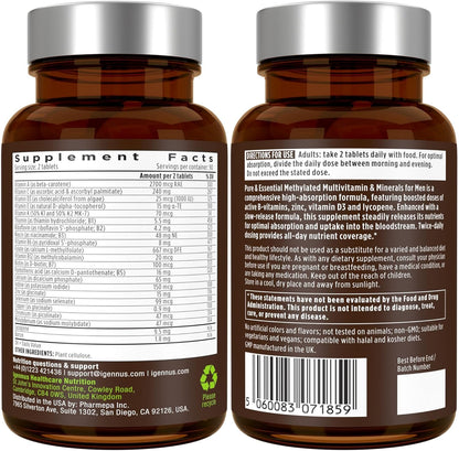 Igennus Multivitamínico Metilado para Hombres con 22 Activos, Entre...