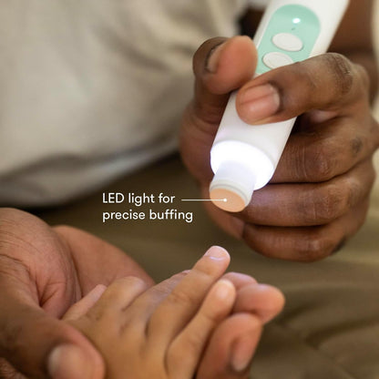 Frida Baby Pulidor de uñas eléctrico | Lima de uñas de bebé segura y fácil, cortaúñas para bebés + kit de recortadora de uñas para recién nacidos, niños pequeños, uñas de manos/pies de los niños, 4