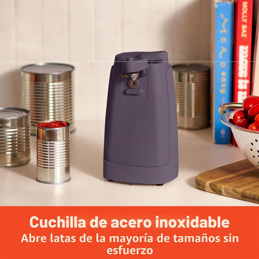 bella Abrelatas eléctrico y afilador de cuchillos, palanca de corte...