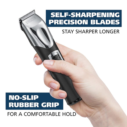 Wahl USA Recortadora recargable de iones de litio todo en uno para barba para hombres con accesorio de detalle y para recortar el pelo de las orejas y la nariz – Modelo 9854-600B
