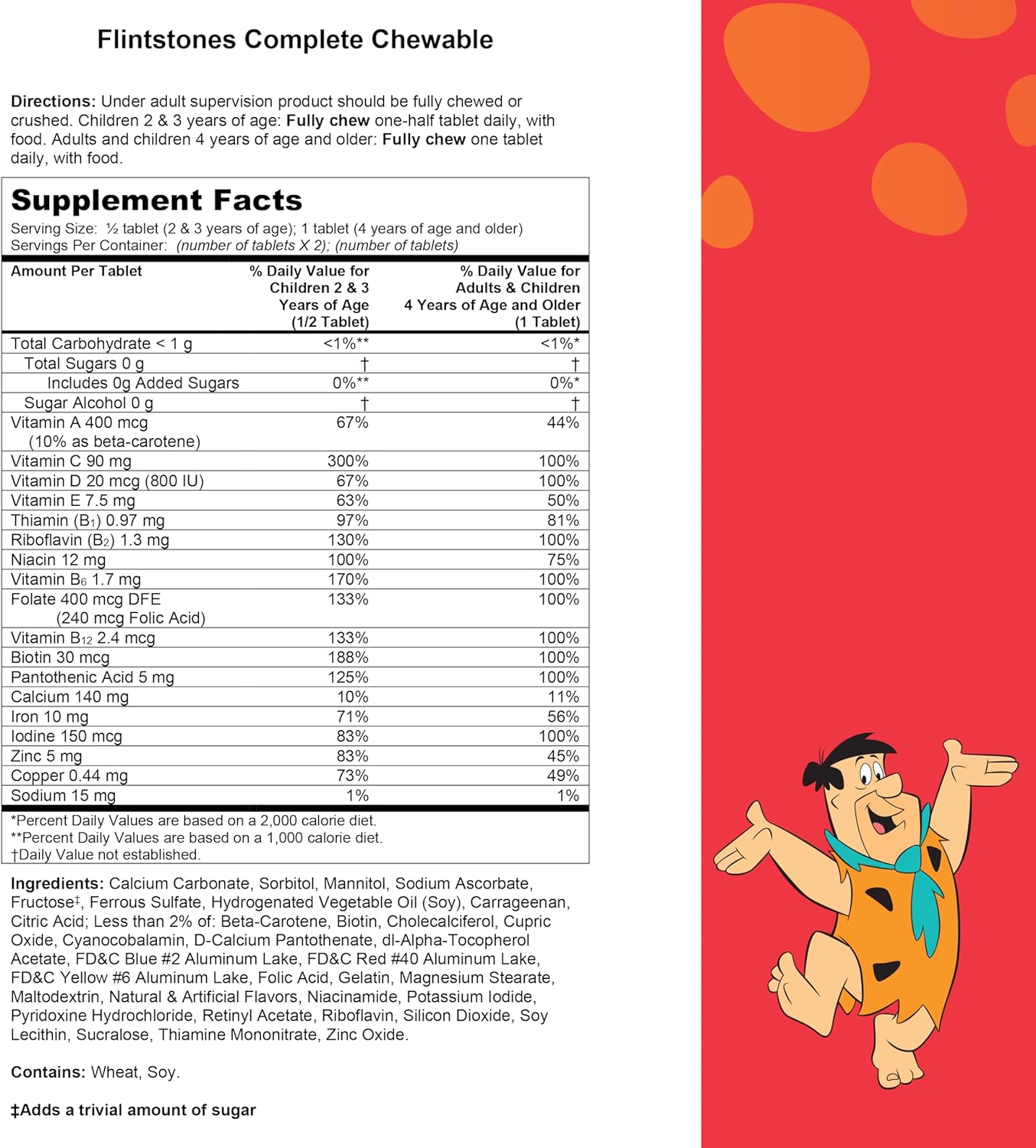 Flintstones Vitamins Vitaminas masticables para niños, multivitamín...