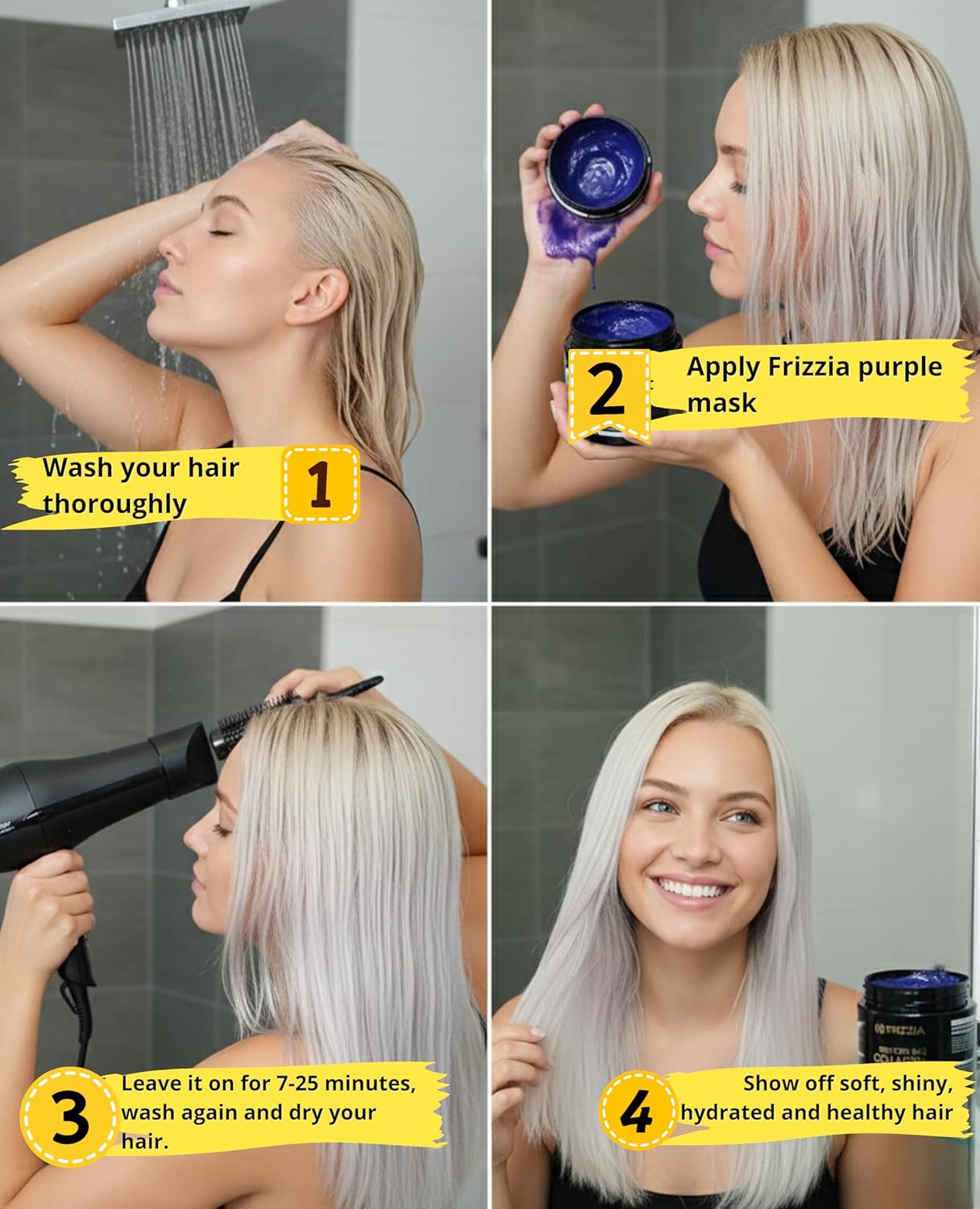 Frizzia Mascarilla capilar ULTRA Colágeno, FÁCIL de usar. Con aceit...