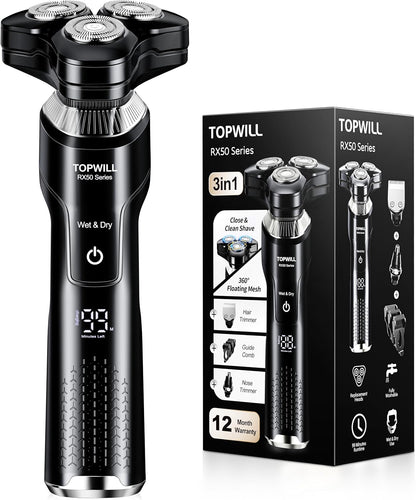 Afeitadora eléctrica para hombres, nueva maquinilla de afeitar y re...