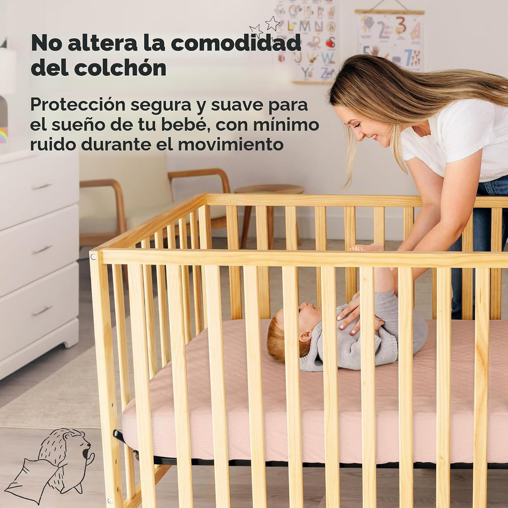 Paquete de 2 fundas protectoras de colchón impermeables para cuna,...