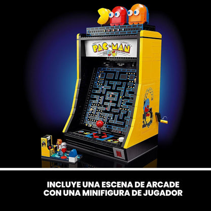 LEGO Icons PAC-Man Juegos de Construcción Arcade para Adultos - Decoración Coleccionable para Oficina, Estantería o Dormitorio - Regalos para Navidad, Hombres y Mujeres - Con Mango Móvil para Recrear
