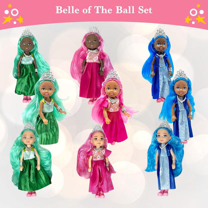 Juego de muñecas pequeñas con mini muñecas de princesa para niñas \...