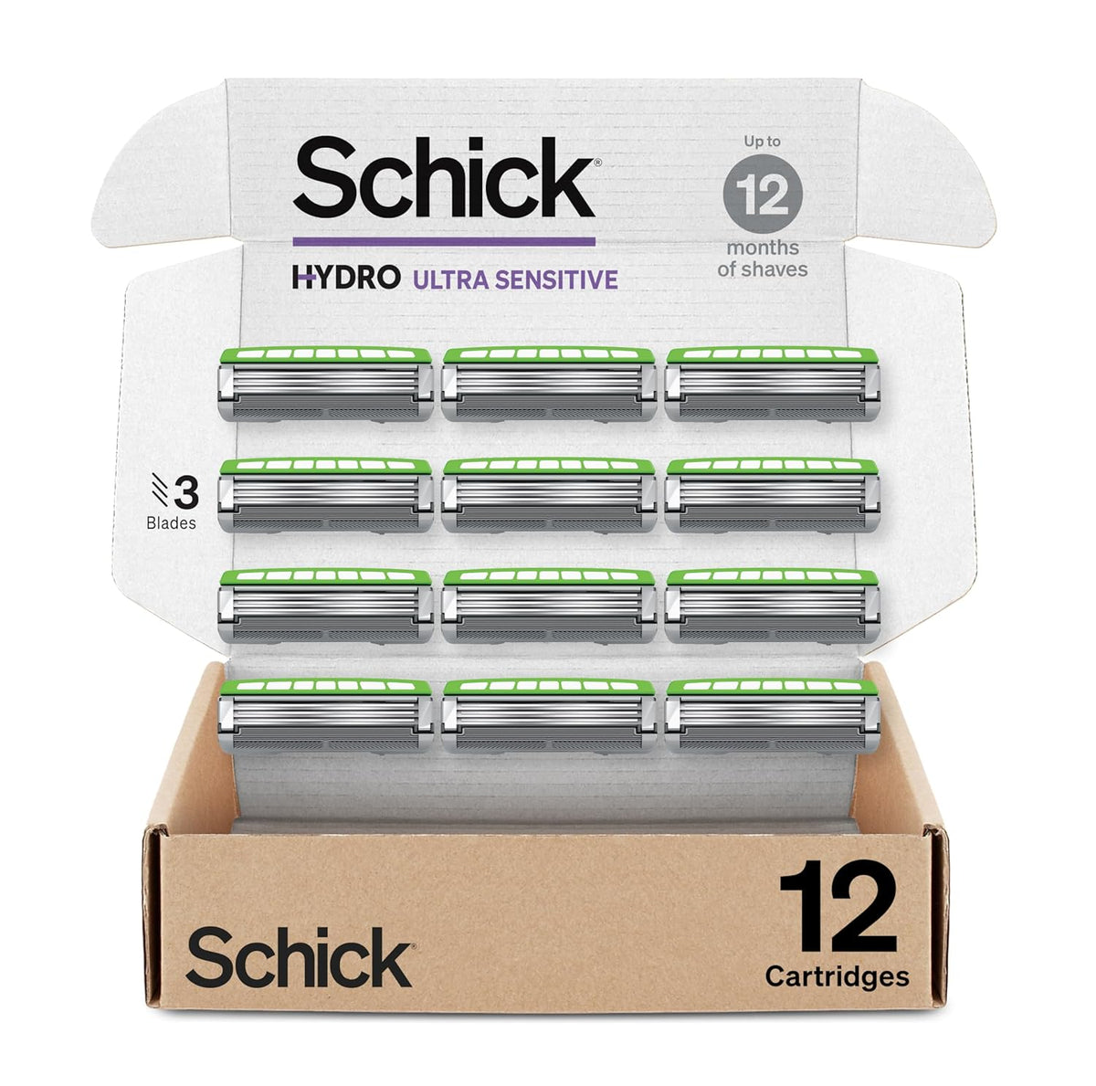 Schick Hydro Ultra Sensitive - Recambios de cuchillas de afeitar pa...