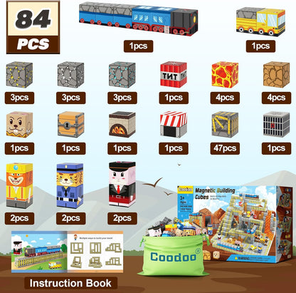 Coodoo Bloques Magnéticos - Construye Mi Mundo Magnético Juego de V...