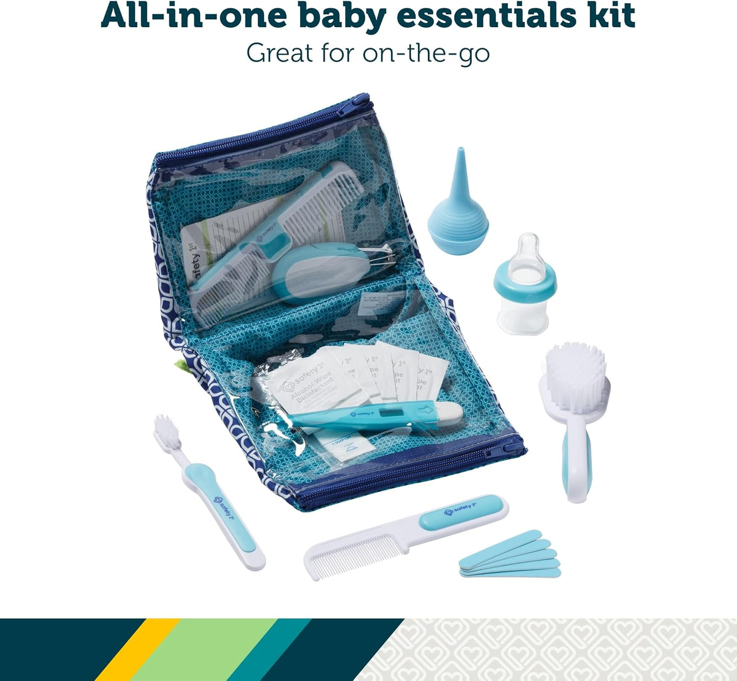 Kit de cuidado y aseo Deluxe Safety 1st para bebé, Azul Ártico, Ese...