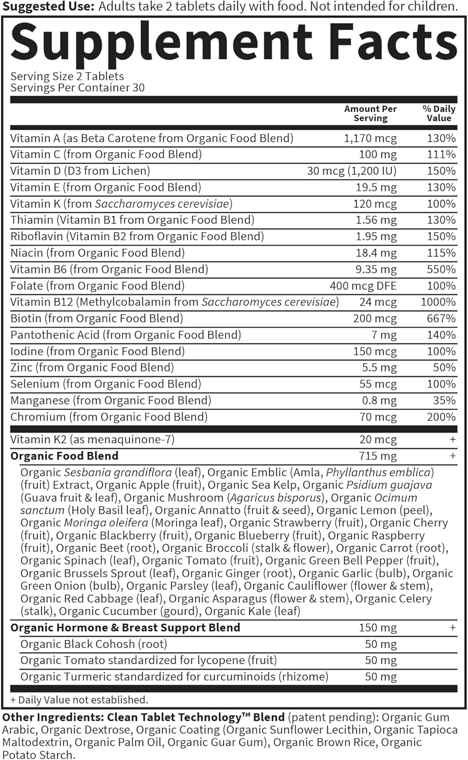 Garden of Life Organics Vitaminas para Mujeres de 40+ - 60 Tabletas...