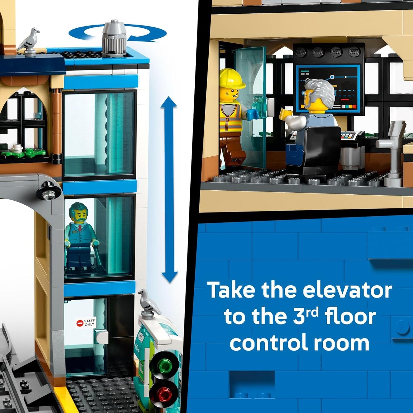 LEGO City Central Train Station - Juguete de construcción de varios niveles para niños y niñas, a partir de 7 años, bloques de construcción para niños, idea de regalo para cumpleaños, 60469