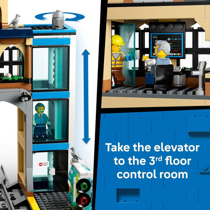 LEGO City Central Train Station - Juguete de construcción de varios niveles para niños y niñas, a partir de 7 años, bloques de construcción para niños, idea de regalo para cumpleaños, 60469