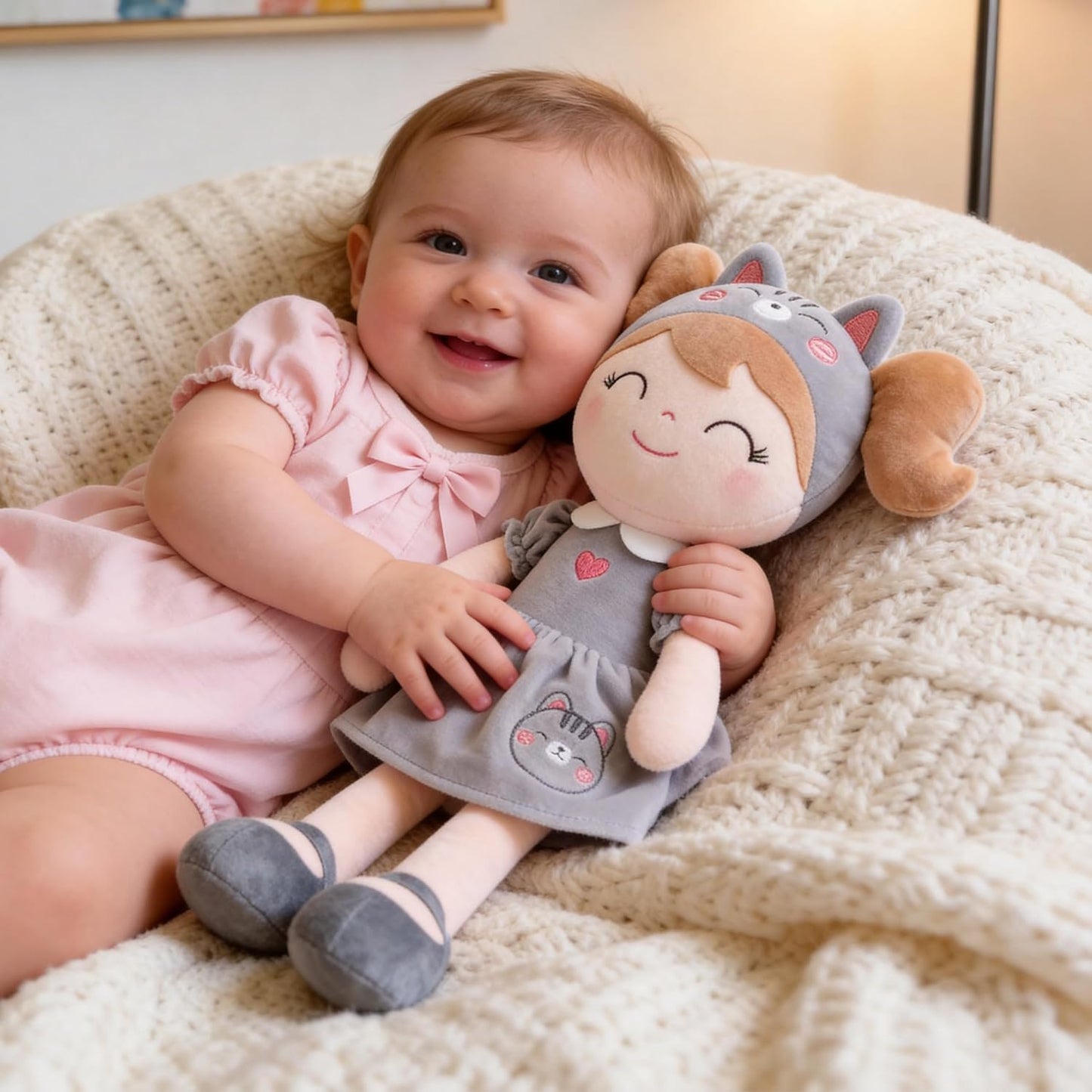 Gloveleya Muñeca bebé niña regalos de peluche suave para gatos (12...