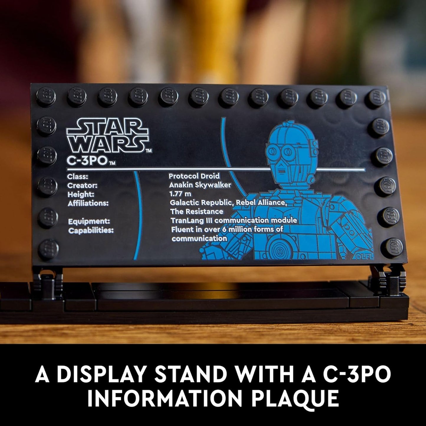 LEGO Star Wars C-3PO Figura de droide construible, modelo de construcción y exhibición con minifigura C-3PO, coleccionable de Star Wars para decoración del hogar u oficina, idea de regalo nostálgica para adultos, fanáticos o coleccionistas, 75398
