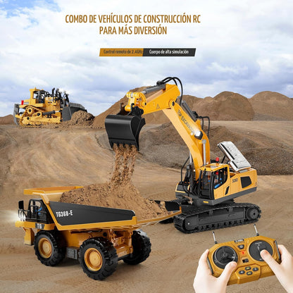 KIDMARKT - Excavadora de juguete con control remoto para niños, cam...