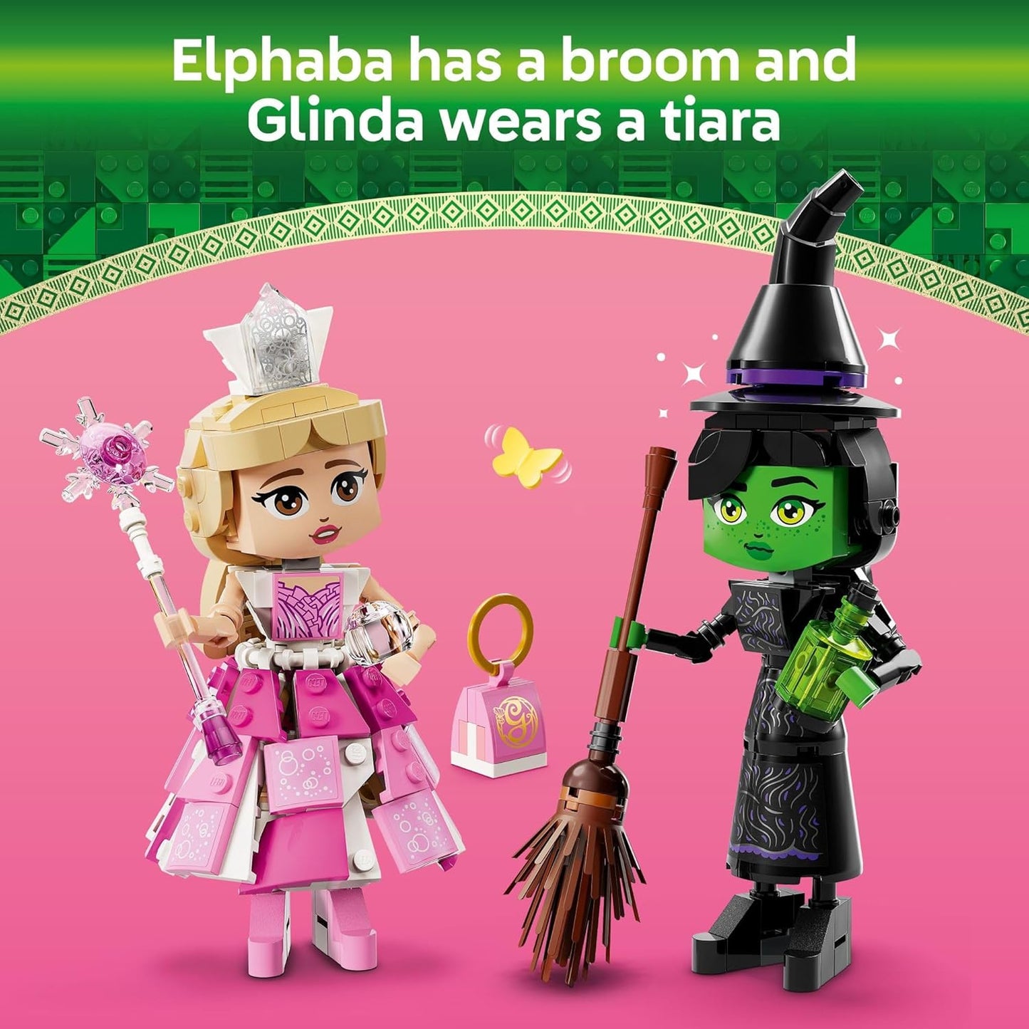 LEGO Wicked Elphaba & Glinda Figures Juguetes de construcción - Juguetes de Wicked para niños y niñas, mayores de 10 años - Muñecas de Wicked construibles - Idea de regalo de cumpleaños - 75682