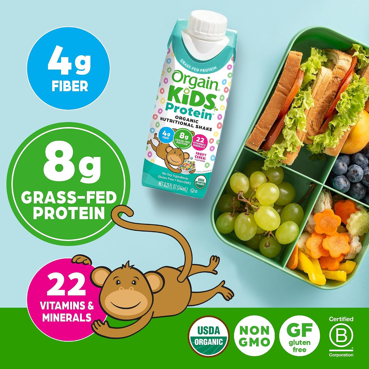 Orgain Organic Kids - Batido nutricional de proteínas, cereales fru...